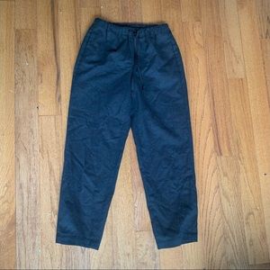 Plaid pants with elastic tie waist